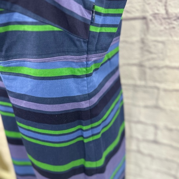 Boden Stripe Navy/Purple/Green Sheath Dress‎ with Statement Necklace – Size 18 - Picture 3 of 13